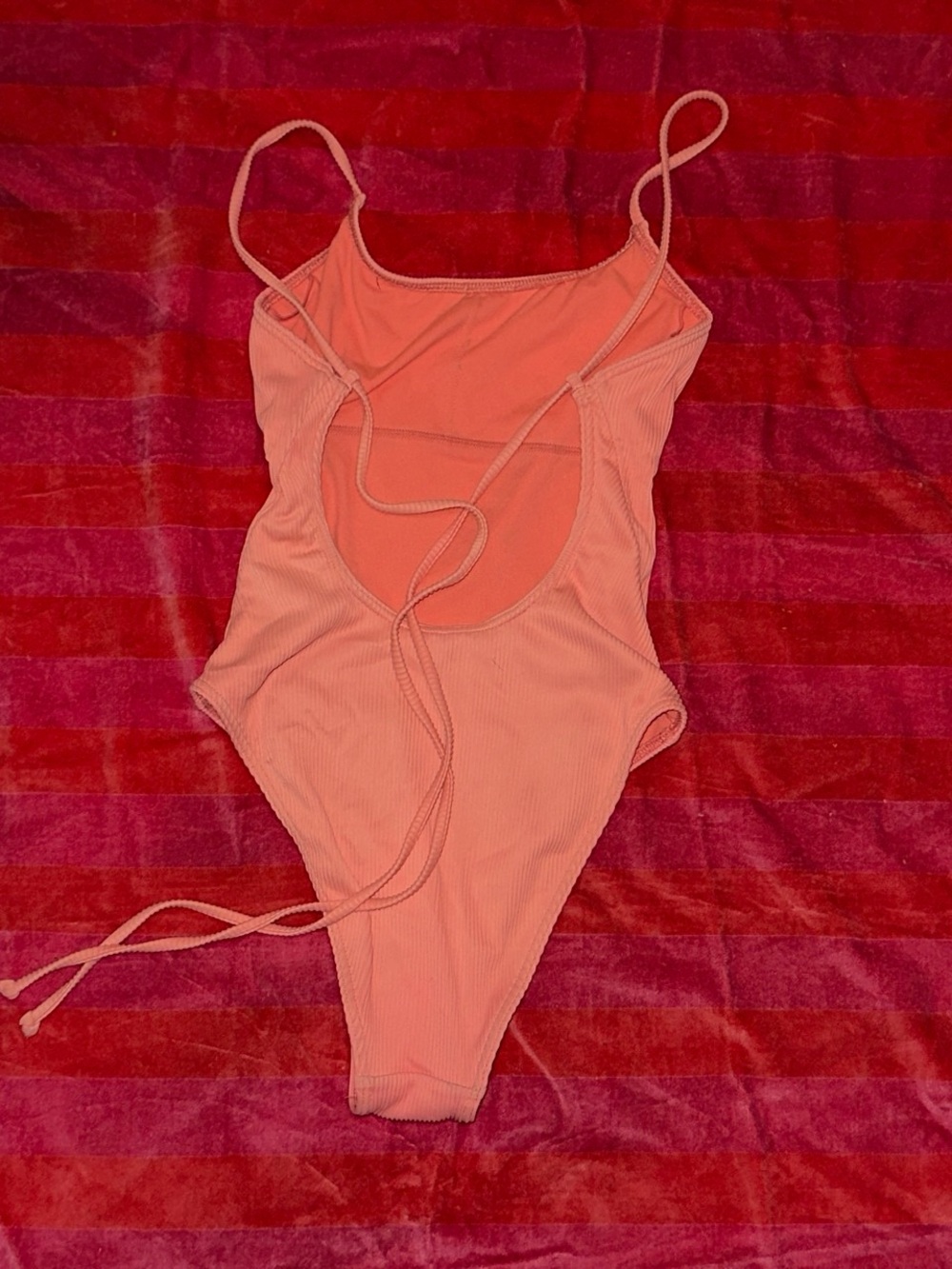 Roxy Ribbed Pink One-Piece - Picture 2 of 4
